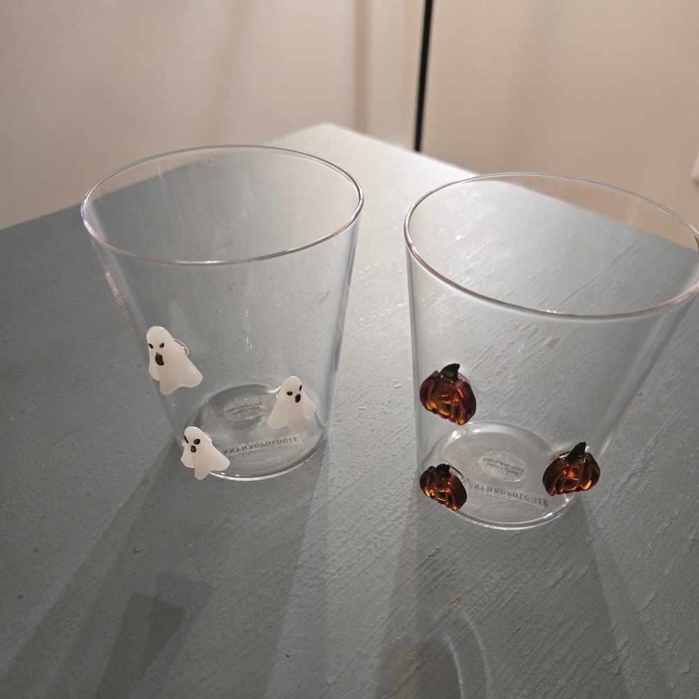 Anthropologie 3D Ghost and Pumpkin Glasses NWT